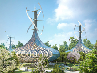Illustration for article titled These Futuristic Villas Would Produce More Energy Than They Consume